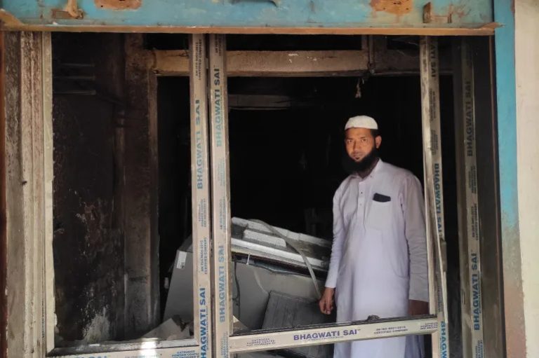 Suhail Khan's shop in the Kadamtala market was torched by a Hindu mob on October 7, 2024, in Tripura, India [Arshad Ahmed/Al Jazeera]