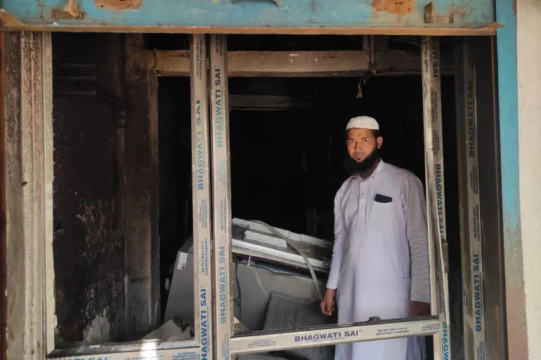 Suhail Khan's shop in the Kadamtala market was torched by a Hindu mob on October 7, 2024, in Tripura, India [Arshad Ahmed/Al Jazeera]